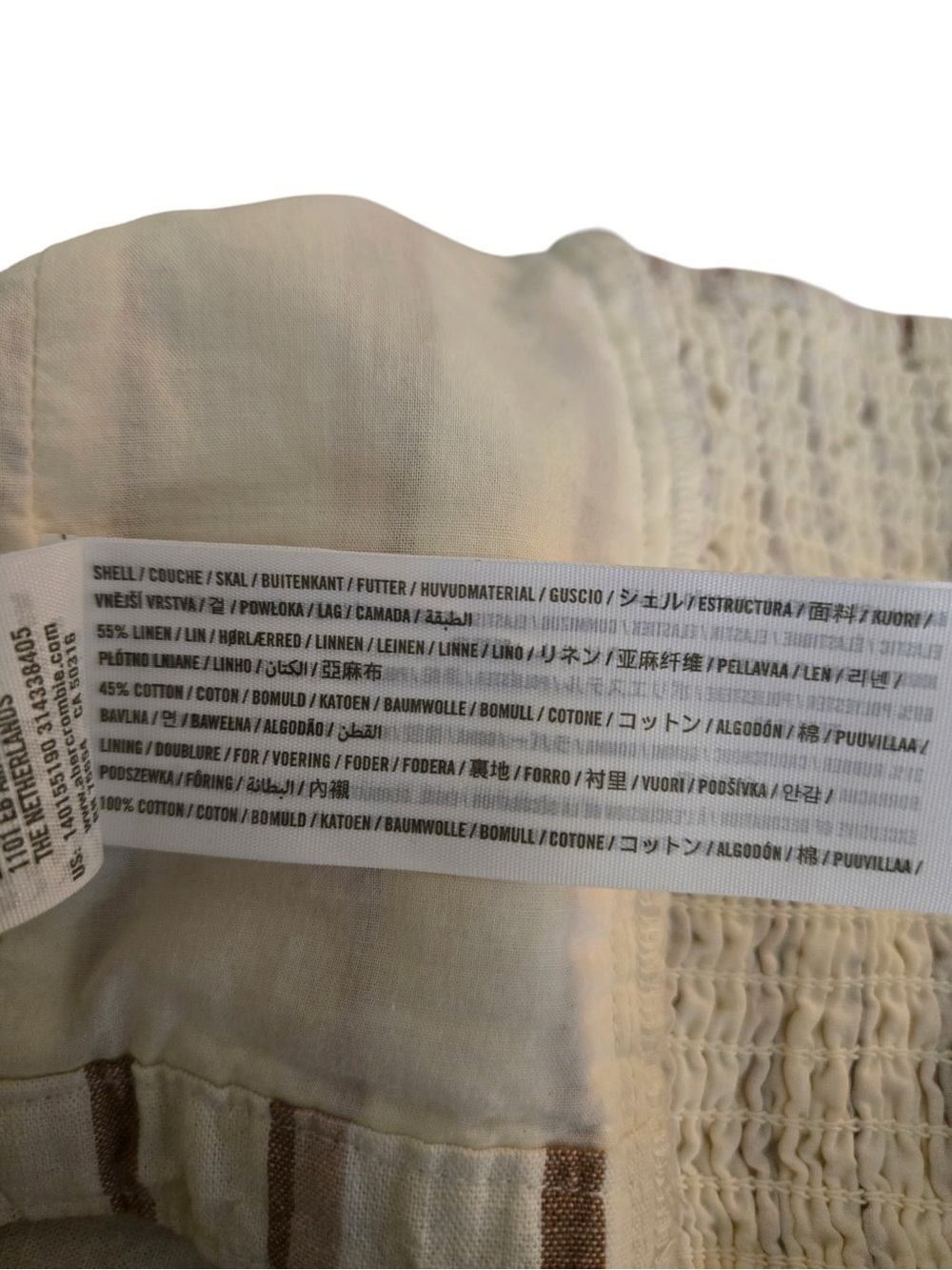 Abercrombie & Fitch Linen Blend Tie Back Striped Crop Top S - Picture 8 of 9